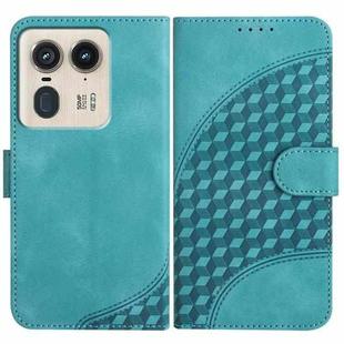 For Motorola Moto X50 Ultra YX0060 Elephant Head Embossed Phone Leather Case with Lanyard(Light Blue)