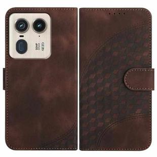 For Motorola Moto X50 Ultra YX0060 Elephant Head Embossed Phone Leather Case with Lanyard(Coffee)