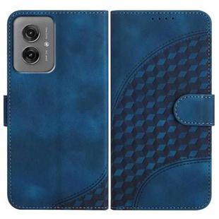 For Motorola Moto G55 YX0060 Elephant Head Embossed Phone Leather Case with Lanyard(Royal Blue)