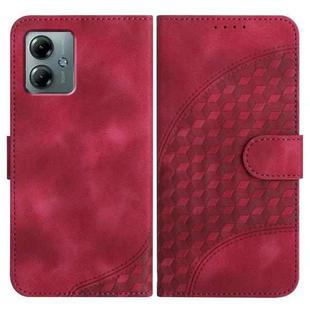 For Motorola Moto G Play 2025 / G Power 2025 Elephant Head Embossed Phone Leather Case with Lanyard(Rose Red)