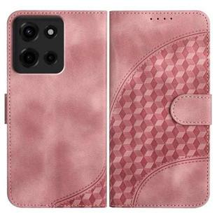 For Motorola Moto G 2025 Elephant Head Embossed Phone Leather Case with Lanyard(Pink)