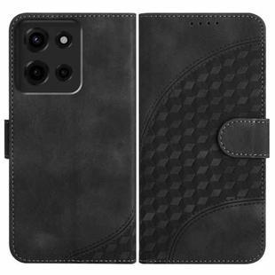 For Motorola Moto G 2025 Elephant Head Embossed Phone Leather Case with Lanyard(Black)