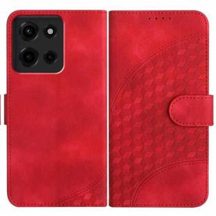 For Motorola Moto G 2025 Elephant Head Embossed Phone Leather Case with Lanyard(Red)