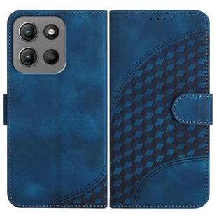 For Motorola Moto G15 Elephant Head Embossed Phone Leather Case with Lanyard(Royal Blue)