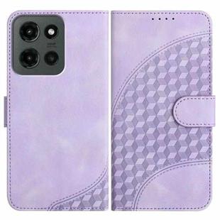 For Motorola Moto G Stylus 5G 2025 Elephant Head Embossed Phone Leather Case with Lanyard(Light Purple)