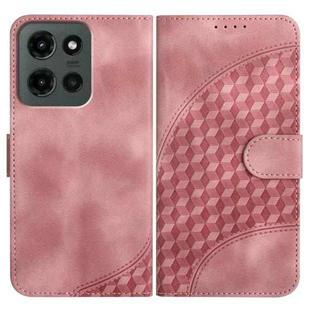 For Motorola Moto G Stylus 5G 2025 Elephant Head Embossed Phone Leather Case with Lanyard(Pink)