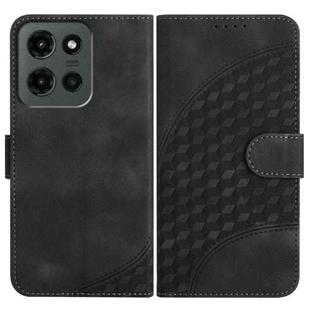 For Motorola Moto G Stylus 5G 2025 Elephant Head Embossed Phone Leather Case with Lanyard(Black)