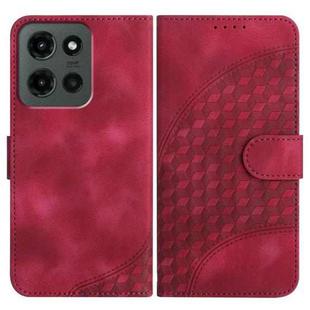 For Motorola Moto G Stylus 5G 2025 Elephant Head Embossed Phone Leather Case with Lanyard(Rose Red)
