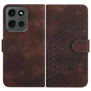 For Motorola Moto G Stylus 5G 2025 Elephant Head Embossed Phone Leather Case with Lanyard(Coffee)