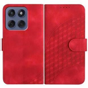 For Motorola Edge 60 Fusion / Edge 5G 2025 Elephant Head Embossed Phone Leather Case with Lanyard(Red)