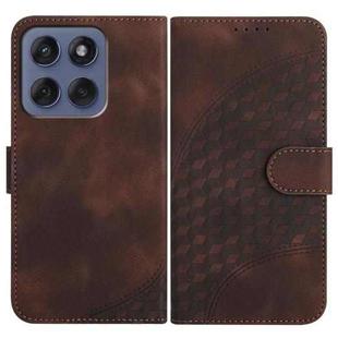 For Motorola Edge 60 Fusion / Edge 5G 2025 Elephant Head Embossed Phone Leather Case with Lanyard(Coffee)
