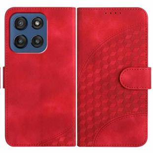 For Motorola Edge 60 Elephant Head Embossed Phone Leather Case with Lanyard(Red)