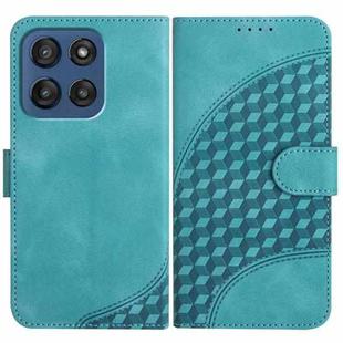 For Motorola Edge 60 Elephant Head Embossed Phone Leather Case with Lanyard(Light Blue)