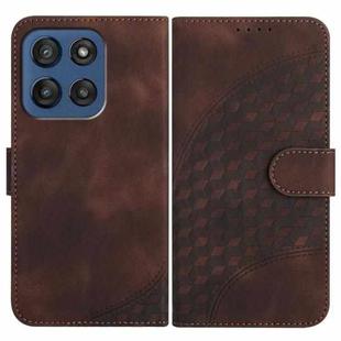 For Motorola Edge 60 Elephant Head Embossed Phone Leather Case with Lanyard(Coffee)