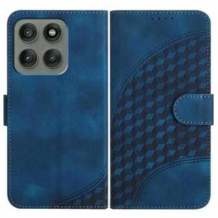 For Motorola Edge 60 Pro Elephant Head Embossed Phone Leather Case with Lanyard(Royal Blue)
