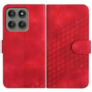 For Motorola Edge 60 Pro Elephant Head Embossed Phone Leather Case with Lanyard(Red)