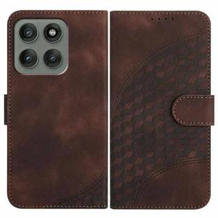 For Motorola Edge 60 Pro Elephant Head Embossed Phone Leather Case with Lanyard(Coffee)