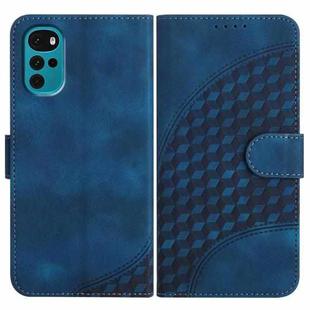 For Motorola Moto G22 Elephant Head Embossed Phone Leather Case with Lanyard(Royal Blue)