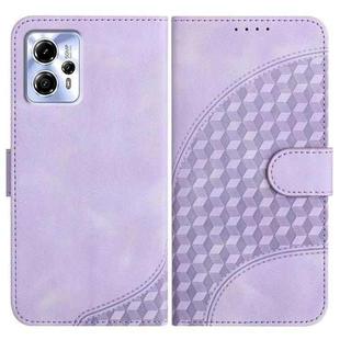For Motorola Moto G23 Elephant Head Embossed Phone Leather Case with Lanyard(Light Purple)