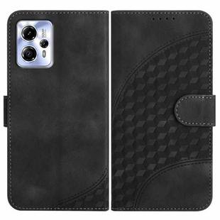 For Motorola Moto G23 Elephant Head Embossed Phone Leather Case with Lanyard(Black)