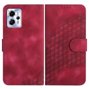 For Motorola Moto G23 Elephant Head Embossed Phone Leather Case with Lanyard(Rose Red)