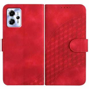 For Motorola Moto G23 Elephant Head Embossed Phone Leather Case with Lanyard(Red)
