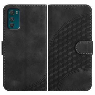 For Motorola Moto G42 Elephant Head Embossed Phone Leather Case with Lanyard(Black)
