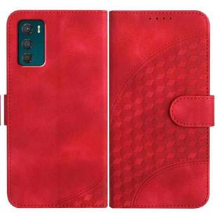 For Motorola Moto G42 Elephant Head Embossed Phone Leather Case with Lanyard(Red)