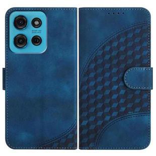 For Motorola Moto G75 5G Elephant Head Embossed Phone Leather Case with Lanyard(Royal Blue)