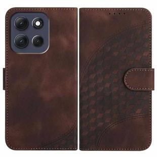 For Motorola Moto G86 5G Elephant Head Embossed Phone Leather Case with Lanyard(Coffee)
