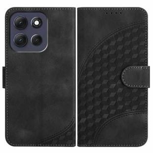 For Motorola Moto G86 Power Elephant Head Embossed Phone Leather Case with Lanyard(Black)