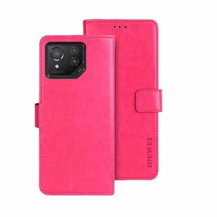 For ASUS ROG Phone 8 idewei Crazy Horse Texture Leather Phone Case(Rose Red)
