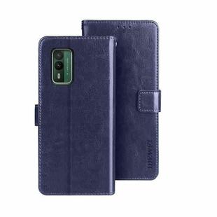 For Nokia XR21 idewei Crazy Horse Texture Leather Phone Case with Holder(Blue)