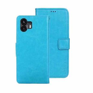 For Nothing Phone 2 idewei Crazy Horse Texture Leather Phone Case with Holder(Sky Blue)