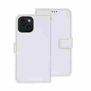 For iPhone 15 Pro idewei Crazy Horse Texture Leather Phone Case with Holder(White)