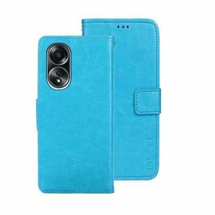 For OPPO A58 4G Global idewei Crazy Horse Texture Leather Phone Case with Holder(Sky Blue)