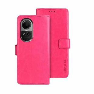 For OPPO Reno10 / Reno10 Pro Global idewei Crazy Horse Texture Leather Phone Case with Holder(Rose Red)