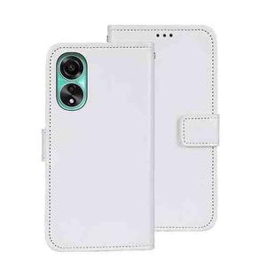For OPPO A78 4G Global idewei Crazy Horse Texture Leather Phone Case with Holder(White)