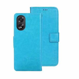 For OPPO A38 4G idewei Crazy Horse Texture Leather Phone Case with Holder(Sky Blue)