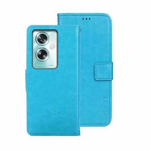 For OPPO A79 5G Global idewei Crazy Horse Texture Leather Phone Case with Holder(Sky Blue)