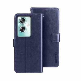 For OPPO A79 5G Global idewei Crazy Horse Texture Leather Phone Case with Holder(Blue)