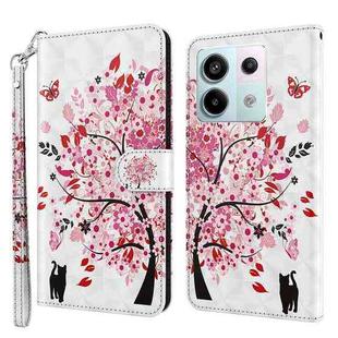 For Xiaomi Redmi Note 13 Pro 5G 3D Painting Pattern Flip Leather Phone Case(Cat Under The Tree)