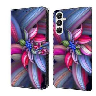 For Samsung Galaxy A55 5G Crystal 3D Shockproof Protective Leather Phone Case(Colorful Flower)