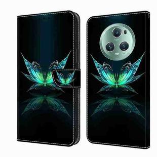 For Honor Magic5 Pro Crystal 3D Shockproof Protective Leather Phone Case(Reflection Dutterfly)