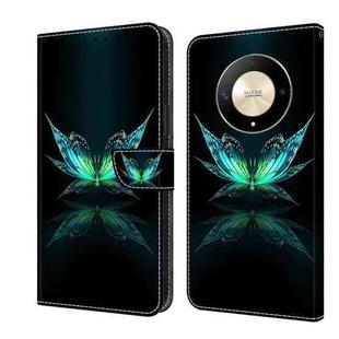 For Honor Magic6 Lite Crystal 3D Shockproof Protective Leather Phone Case(Reflection Dutterfly)