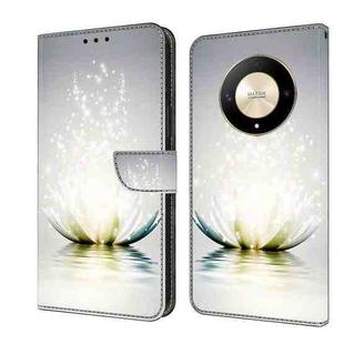 For Honor Magic6 Lite Crystal 3D Shockproof Protective Leather Phone Case(Light Lotus)