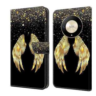 For Honor Magic6 Lite Crystal 3D Shockproof Protective Leather Phone Case(Golden Wings)