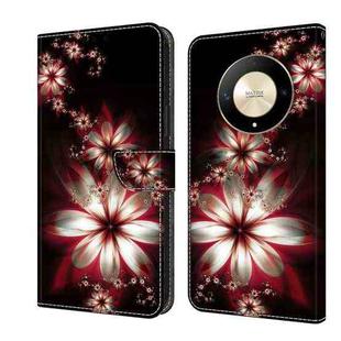 For Honor Magic6 Lite Crystal 3D Shockproof Protective Leather Phone Case(Fantastic Flower)