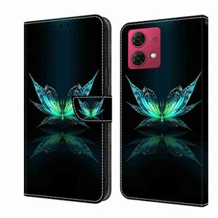 For Motorola Moto G84 Crystal 3D Shockproof Protective Leather Phone Case(Reflection Dutterfly)