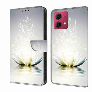 For Motorola Moto G84 Crystal 3D Shockproof Protective Leather Phone Case(Light Lotus)